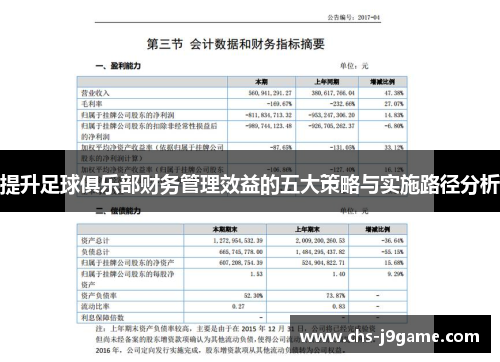 提升足球俱乐部财务管理效益的五大策略与实施路径分析 提升足球俱乐部财务管理效益的五大策略与实施路径分析
